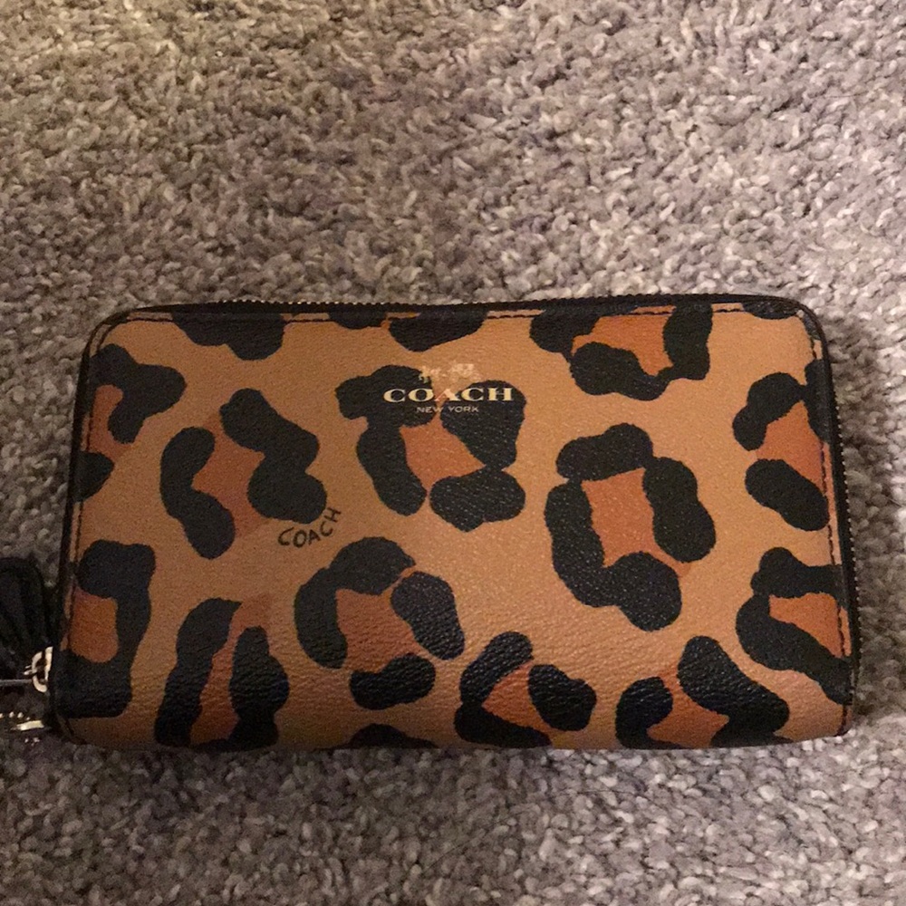 Cheetah print coach wallet